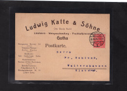 DR., Reklame-Karte Likörfabrik-Weingroßhandlung, L. Katte & Söhne, Gotha. - Autres & Non Classés