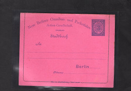 Privatpost, Packet-Fahrt, Berlin 3 Pf  Rosa Faltbrief, Ungebraucht - Private & Local Mails