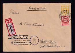 SBZ-Ost-Sachsen R-Fernbrief Mit Mi.F. Mi.-Nr. 60 B + 55, Sign. KunzBPP: - Otros & Sin Clasificación