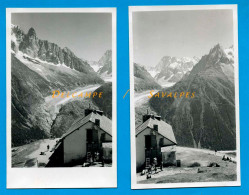 Chamonix 1937 * La Flégère Vue Glacier Des Bois (langue Terminale Mer De Glace) * 2 Photos Originales - Lieux