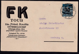 DR. Reklamekarte,  FK Tour Dir. Fried. Kaulitz Düsseldorf - Autres & Non Classés