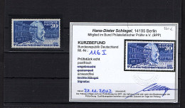 Bund. Mi.-Nr. 116 I Postfrisch, KB. SchlegelBPP. - Other & Unclassified