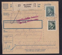 B&M., Paketkarte Von Wschetat An Fremdarbeiter Lager Holleischen/Huozdany. - Occupation 1938-45