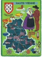 87 - HAUTE VIENNE - LIMOUSIN - Carte Contour Géographique Du Département ( Blason ) - Autres & Non Classés