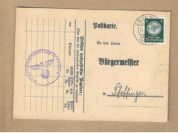 Los Vom 01.06  Karte Aus Ebingen Nach Pfeffingen 1937 - Storia Postale