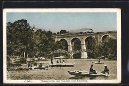 AK Görlitz, Neissepartie Mit Viadukt Und Laufsteg  - Goerlitz