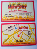 Carte De  Visite Hot'N'Spicy Indisches Restaurant Kehl Allemagne - Cartes De Visite