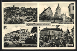 AK Grosssachsenheim, Kirche Und Pfarrhaus, Schloss, Landfrauenschule  - Autres & Non Classés