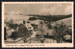 AK Rechenberg-Bienenmühle Im Erzgeb., Ortspartie Mit Kapelle Im Schnee  - Rechenberg-Bienenmühle