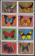 AJMAN 747-754,used,falc Hinged - Butterflies