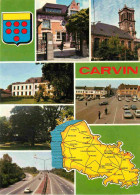 62 - Carvin - Multivues - Automobiles - Carte Géographique - Blasons - CPM - Voir Scans Recto-Verso - Andere & Zonder Classificatie