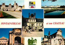 77 - Fontainebleau - Palais De Fontainebleau - Multivues - Blasons - Carte Neuve - CPM - Voir Scans Recto-Verso - Fontainebleau
