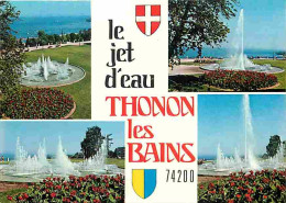 74 - Thonon Les Bains - Le Jet D'eau - Multivues - Blasons - Flamme Postale - CPM - Voir Scans Recto-Verso - Thonon-les-Bains