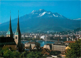 Suisse - LU Lucerne - Luzern - Hofkirche, Pilatus - Collégiale De Saint-Léger, Le Pilate - Vue Aérienne - CPM - Carte Ne - Autres & Non Classés