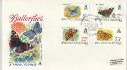 Guernsey 1981, FDC Unused, Butterflies - Guernsey