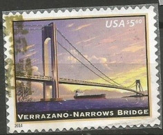 USA 2014 High Value Priority Mail Verrazzano Narrows Bridge $.5.60 - SC # 4872 USED - Expres & Aangetekend
