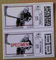 MTEL 40 : LETTRE VERTE 20 G Hockey & Idem SPECIMEN (autocollant / Autoadhésif) - Unused Stamps