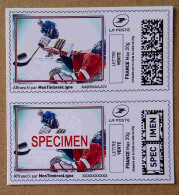 MTEL 40 : LETTRE VERTE 20 G Hockey & Idem SPECIMEN (autocollant / Autoadhésif) - Unused Stamps