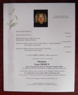 Faire Part Décès / Mme Irma Morex Née à Bray En 1928 , Décédée à Binche En 2014 - Obituary Notices