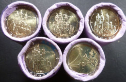 Germania - 5 X 2 Euro 2012 - Castello Di Neuschwanstein, Baviera - KM# 305 - 5 Rotolini 25 Monete - Rolls