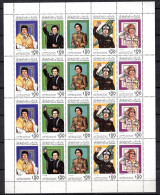 LIBYA 2.3.1985; Colonel Kadhafi ; Michel-N° 1481 - 1485, Feuille; MNH, Neuf **; Lot 60050 - Libia