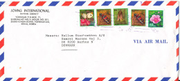Korea South Air Mail Cover Sent To Denmark With More Topic Stamps - Korea (Süd-)