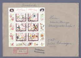DDR Einschreiben Brief - 1985 - EF KLEINBOGEN  Brüder Grimm - Arnstadt 27.12.85 --> BRD-7031 Ehningen (DRSN-0006) - Lettres & Documents