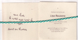 Lisa Bauwens-Coene, Brugge 1995, Maldegem 2001. Foto - Obituary Notices