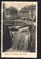 AK Saarburg, Ortspartie Mit Brücke, Flusspartie  - Saarburg