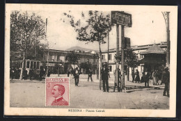 AK Messina, Piazza Cairoli, Strassenbahn  - Tram