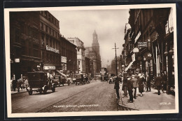 AK Manchester, Market Street, Strassenpartie Mit Strassenbahn  - Tram