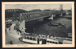 AK Rotterdam-Maasbruggen, Brücke Mit Strassenbahn  - Tramways
