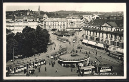 AK Graz, Strassenbahnen Am Jakominiplatz  - Tram