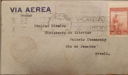 MI) 1946, ARGENTINA, FROM BUENOS AIRES TO RIO DE JANEIRO - BRAZIL, AIR MAIL, WITH SLOGAN AND OTHER CANCELLATION STAMPS, - Gebraucht