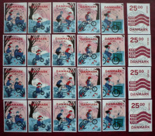 Dänemark 4 X Radfahren 2023 + 4 X Wellen-Design 2024 Schön Gestempelt Auf Papier / Fine Used On Paper - Used Stamps