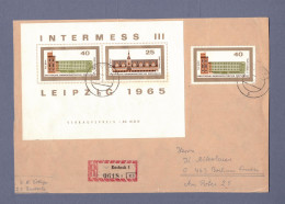 DDR Einschreiben Brief Abschnitt - 1965 - Block 24 Intermess III Leipzig -  Rostock  (DRSN-0008) - Covers & Documents