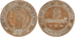 FRANCE - 1879 - 2 Centimes - Paris (A) - Cérès - 600 000 Ex. - 20-190 - 2 Centimes