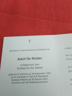 Doodsprentje Adolf De Ridder / Hamme 18/9/1927 - 30/1/2001 ( Emilienne De Geest ) - Godsdienst & Esoterisme