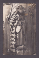 Carte Photo Metz Moselle Statue Du Prophete Daniel Cathedrale Sic Transit Gloria Mundi  3993 - Metz