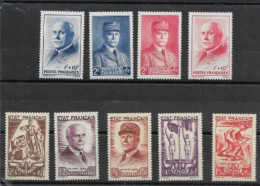 1940 Sélection Pétain Du N°470 Au 473 Et Du N°576à 580 - Ongebruikt