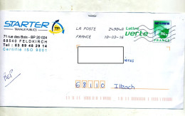 Pap Carte Verte Flamme Chiffree Entete Travaux Publics Starter Feldkirch - Prêts-à-poster: Other (1995-...)