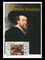 LIBYA 1983 Rubens Nilpferdjagd Art Horses (maximum-card) - Rubens