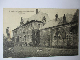 Cpa...Trélon...(nord)...le Chateau Des Carmes Et L'horloge...1928...(enfants)... - Other & Unclassified