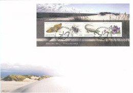 Denmark FDC 22-8-2007 Danish Nature Rabjerg Mile Souvenir Sheet With Cachet Butterfly, Reptiles, Insect And Flowers - FDC