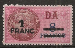 FISCAUX  FRANCE SERIE UNIFIEE N°260 1F DA II Sur 8 F ROSE NEUF GOMME INTACTE ** COTE 50€ - Timbres