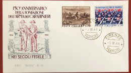 ITALY - FDC - 1964 - 150th Anniversary Of The Carabinieri Weapon - FDC