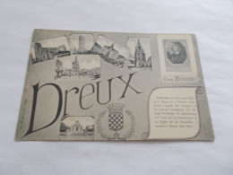 DREUX ( 28 Eure Et Loir )  MULTIVUES  PORTRAIT CLEMENT METEZEAU ET SON HISTOIRE  +  BLASON - Dreux
