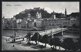 AK Salzburg, Die Staatsbrücke Mit Strassenbahn  - Tram