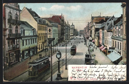 AK Mannheim, Einkaufsstrasse Planken Mit Strassenbahn  - Tramways