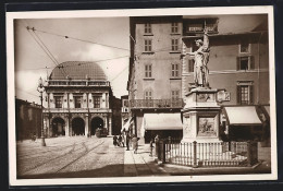 AK Brescia, Piazza Della Loggia E Monumento Della Vittoria, Strassenbahn  - Tramways
